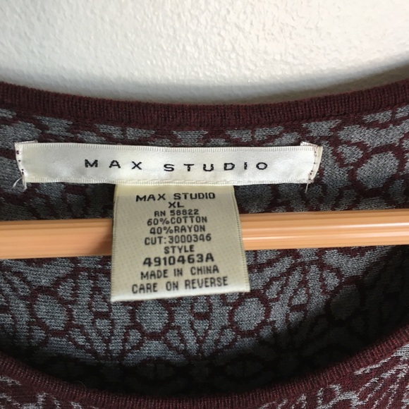 Max Studio Skater Sweater Dress HEATHER BORDEAUX - Picture 4 of 5